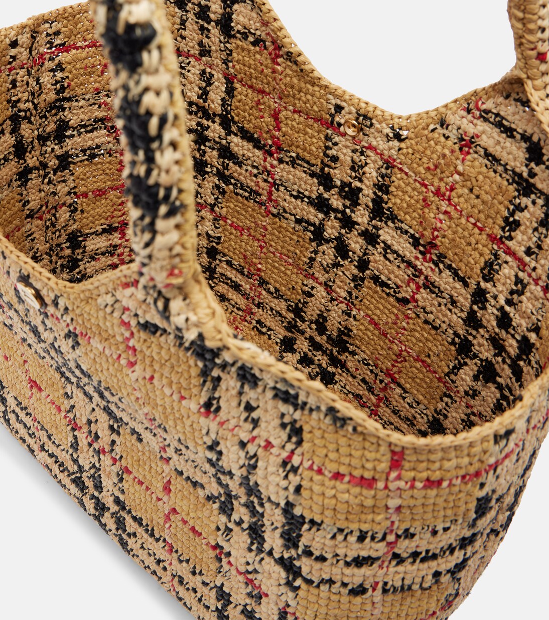 Burberry Check Large raffia tote bag | Burberry