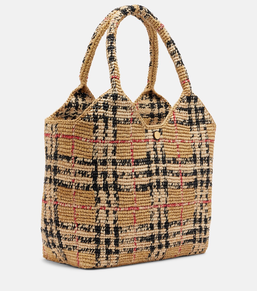 Burberry Check Large raffia tote bag | Burberry
