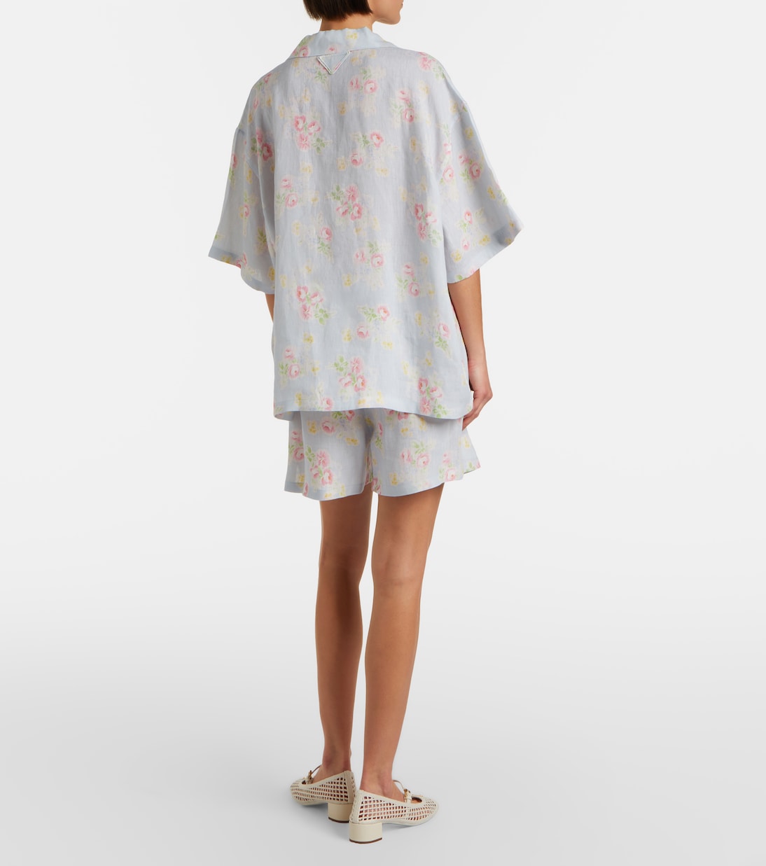 Floral linen shorts | Prada