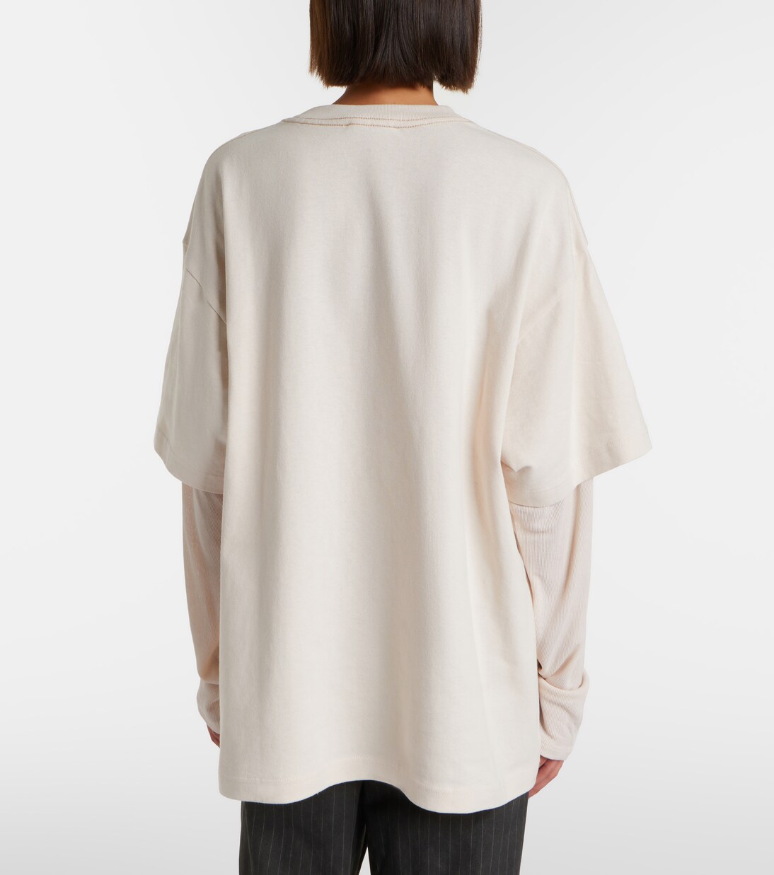 Layered logo cotton jersey top | Acne Studios