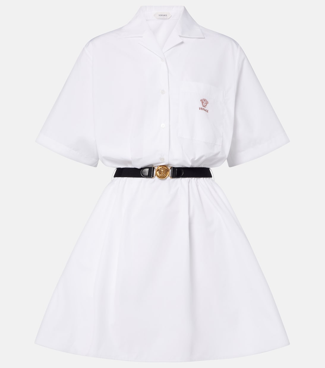 Belted cotton poplin minidress | Versace