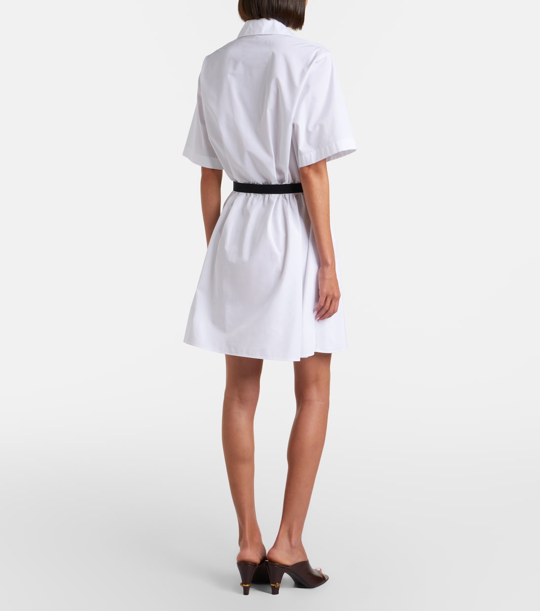Belted cotton poplin minidress | Versace