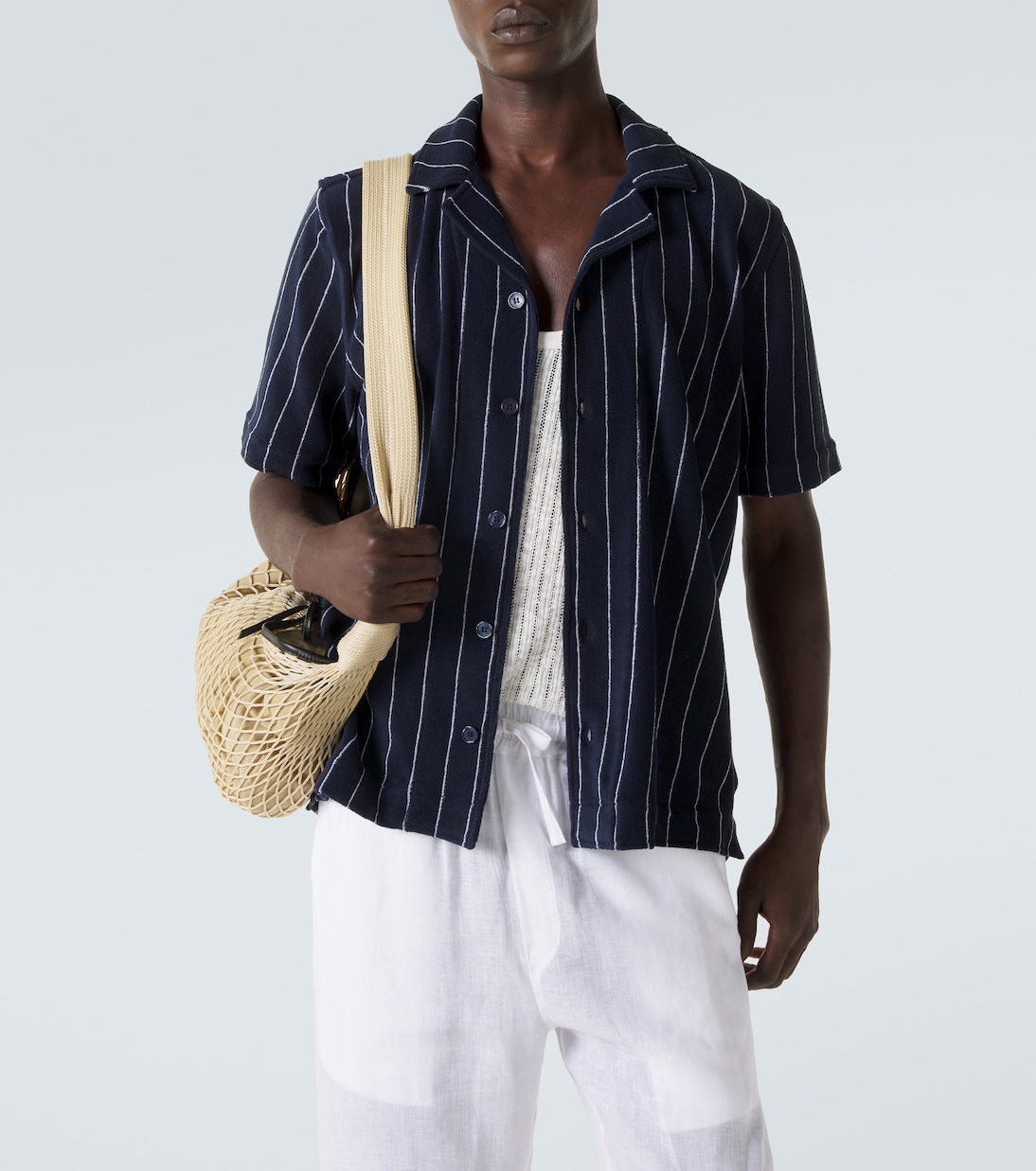 Hawkin striped cotton terry shirt | Orlebar Brown