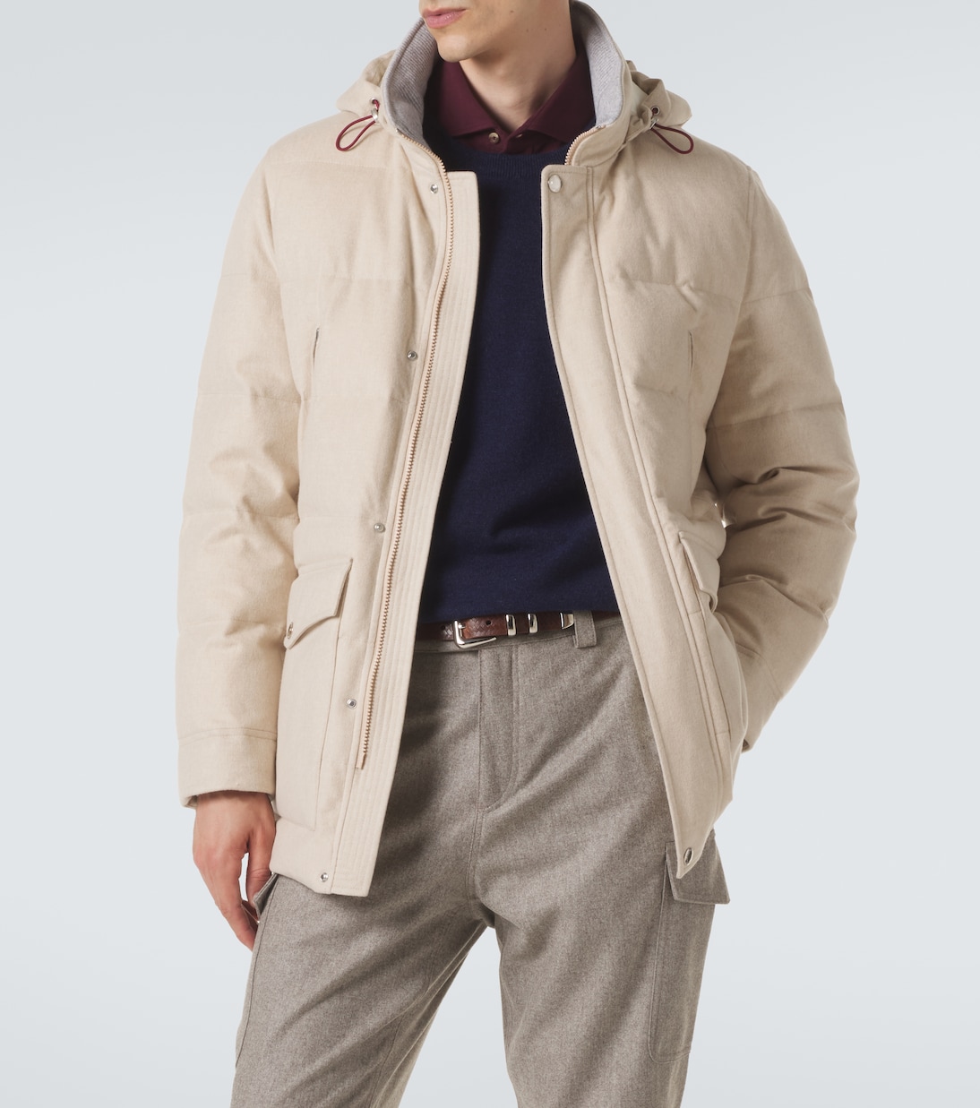 Wool flannel down parka | Brunello Cucinelli