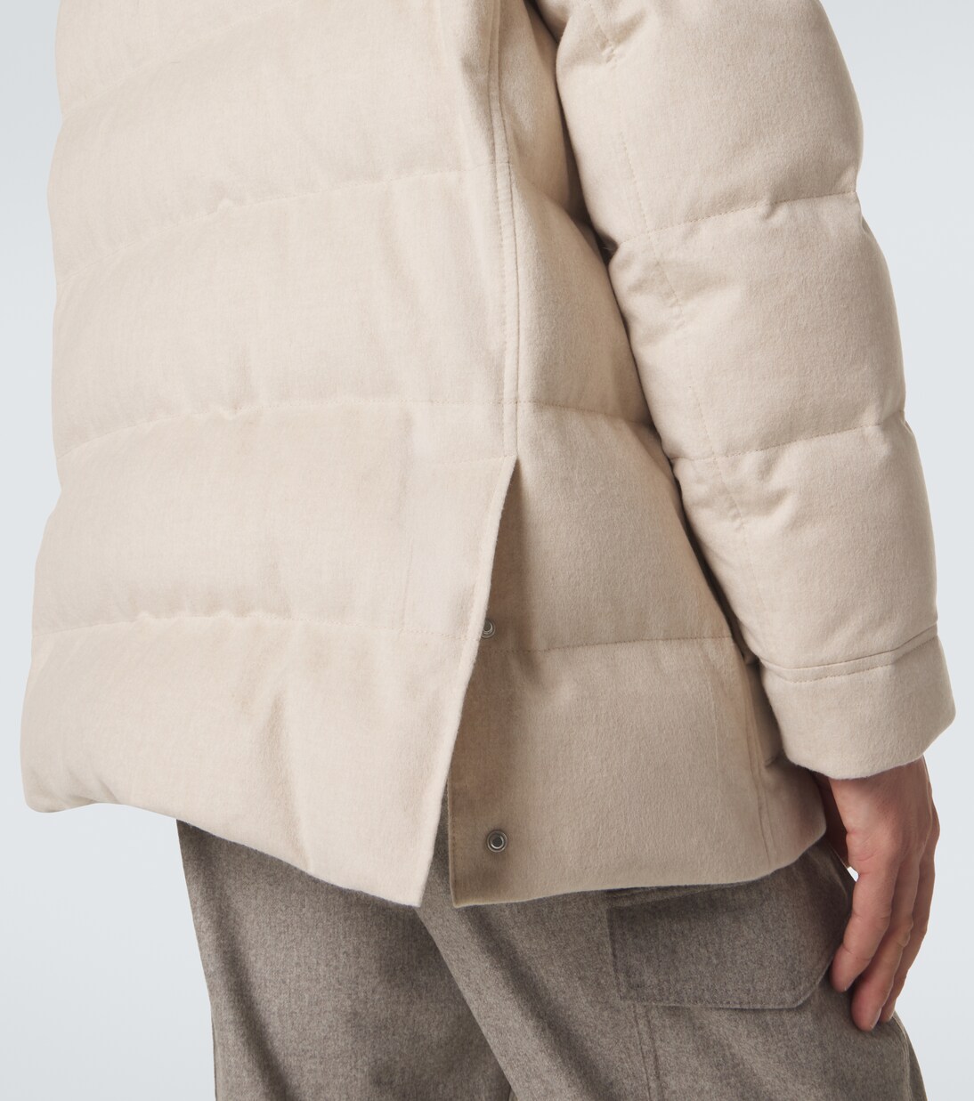 Wool flannel down parka | Brunello Cucinelli