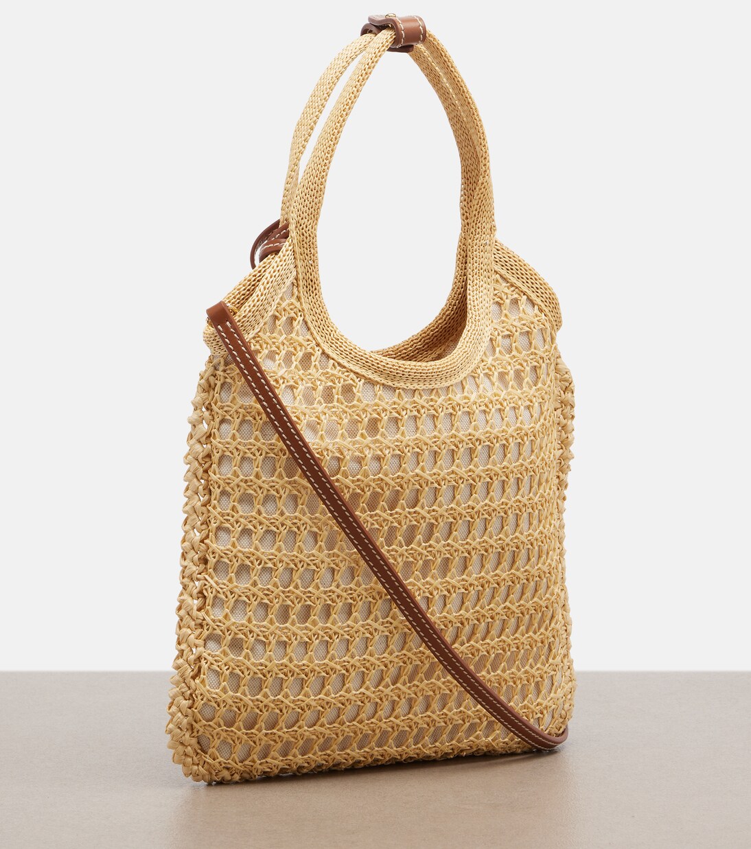 Ivy crochet raffia shoulder bag | Miu Miu