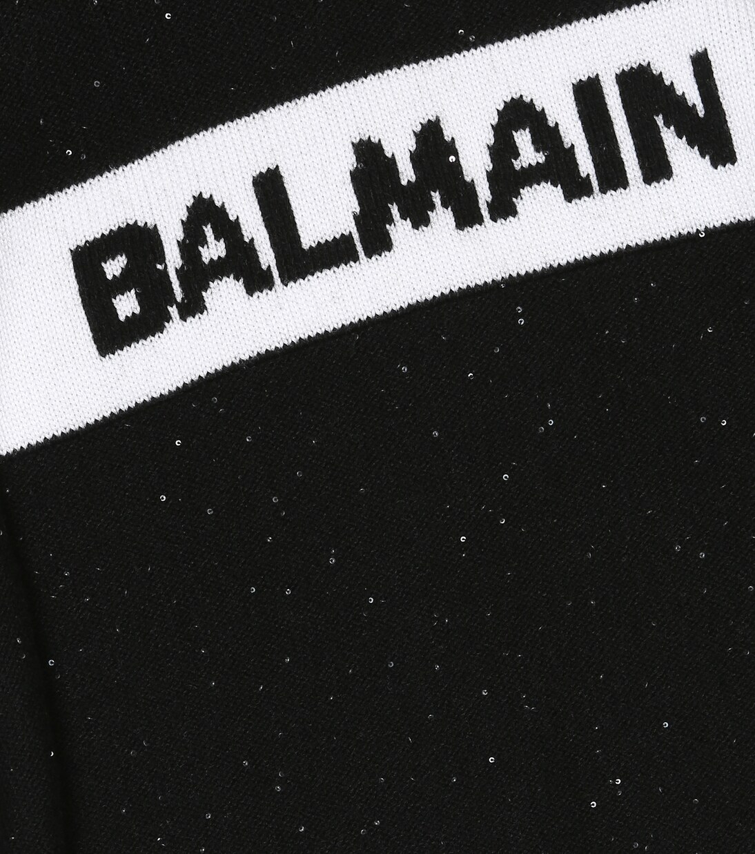 Robe en laine mélangée à sequins et logo | Balmain Kids