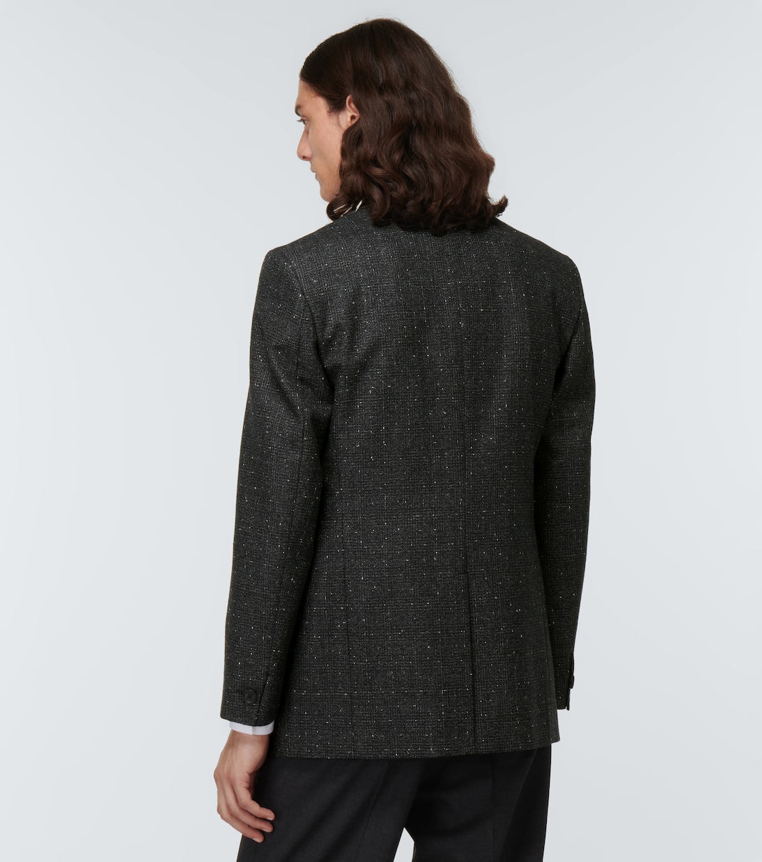 Single-breasted wool tweed blazer | Versace