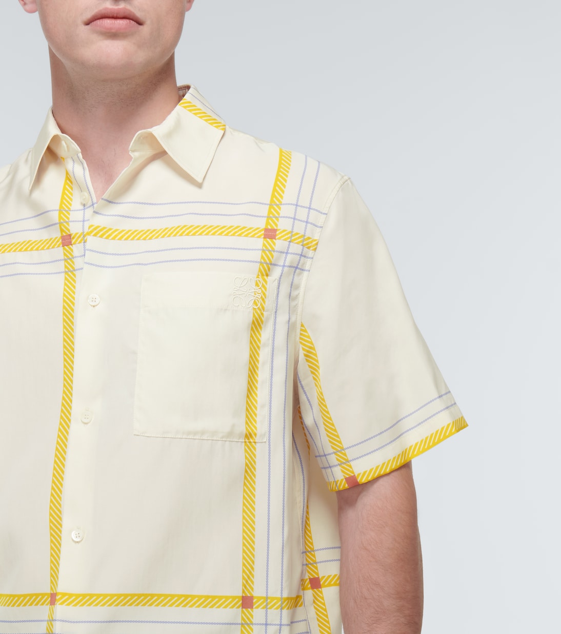 Camicia in seta e cotone a quadri | Loewe