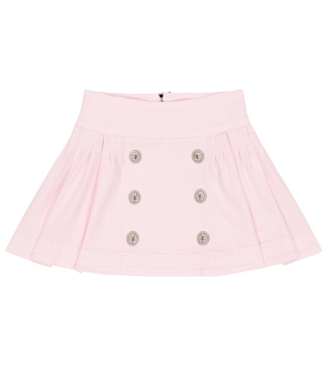 Pleated cotton-blend button skirt | Balmain Kids