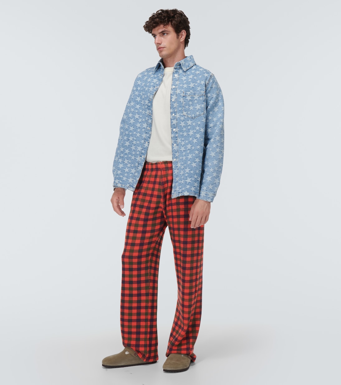 Pantaloni regular in cotone a quadri | ERL