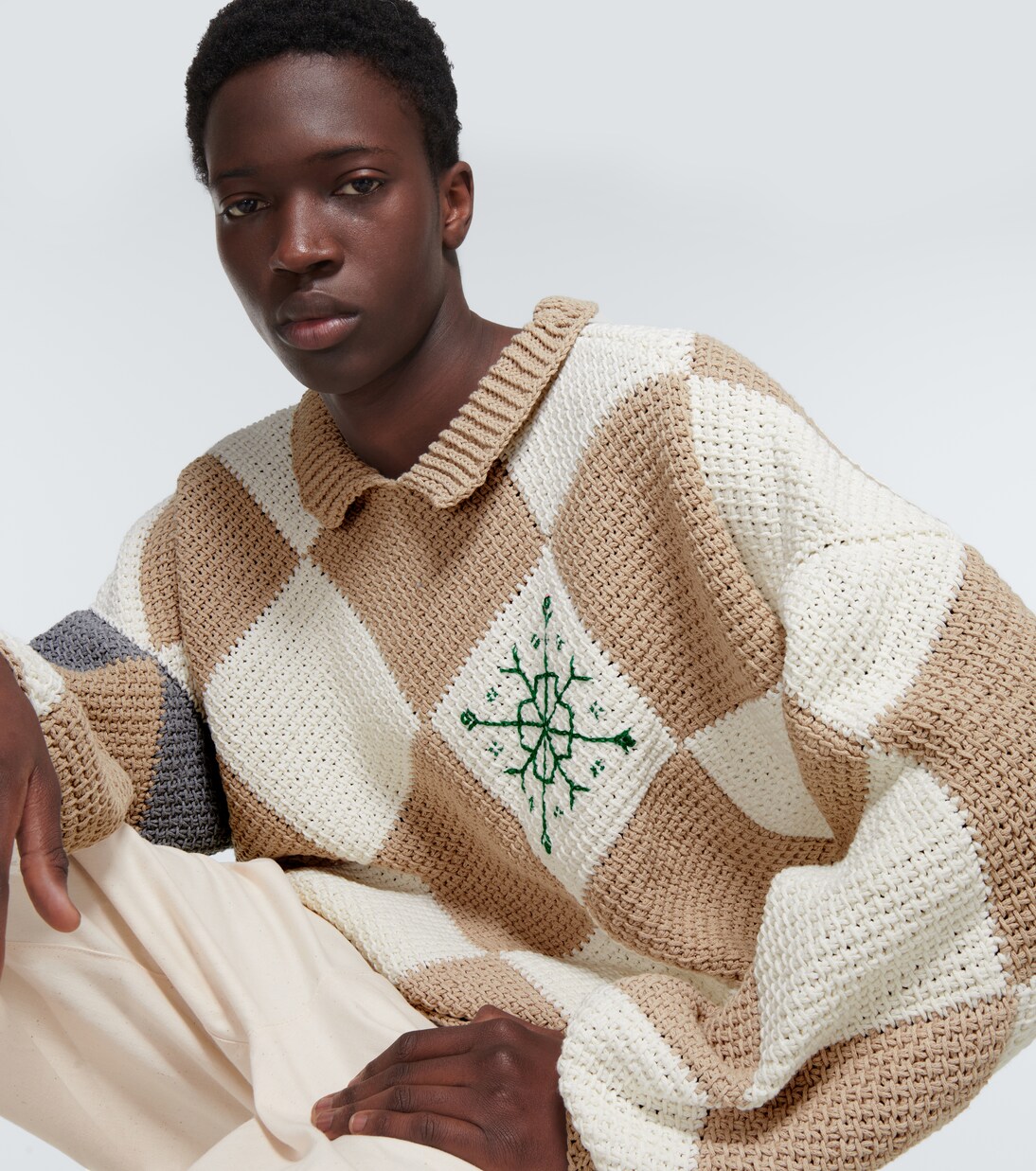 Pull en jacquard de coton | Adish