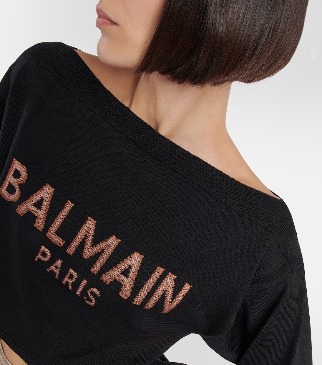 Pull raccourci en laine mélangée | Balmain