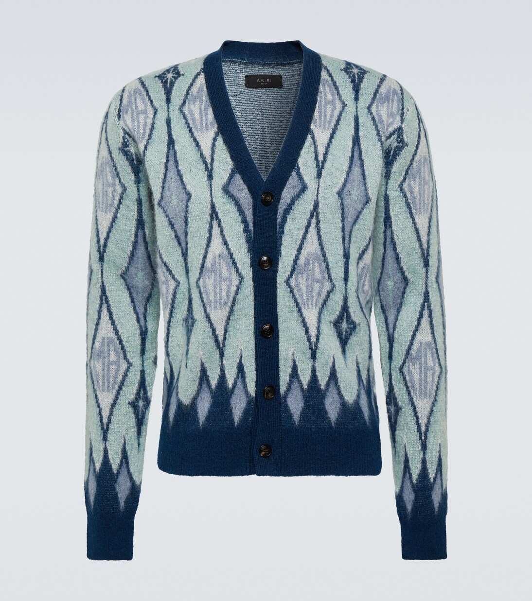 Argyle mohair-blend cardigan | Amiri