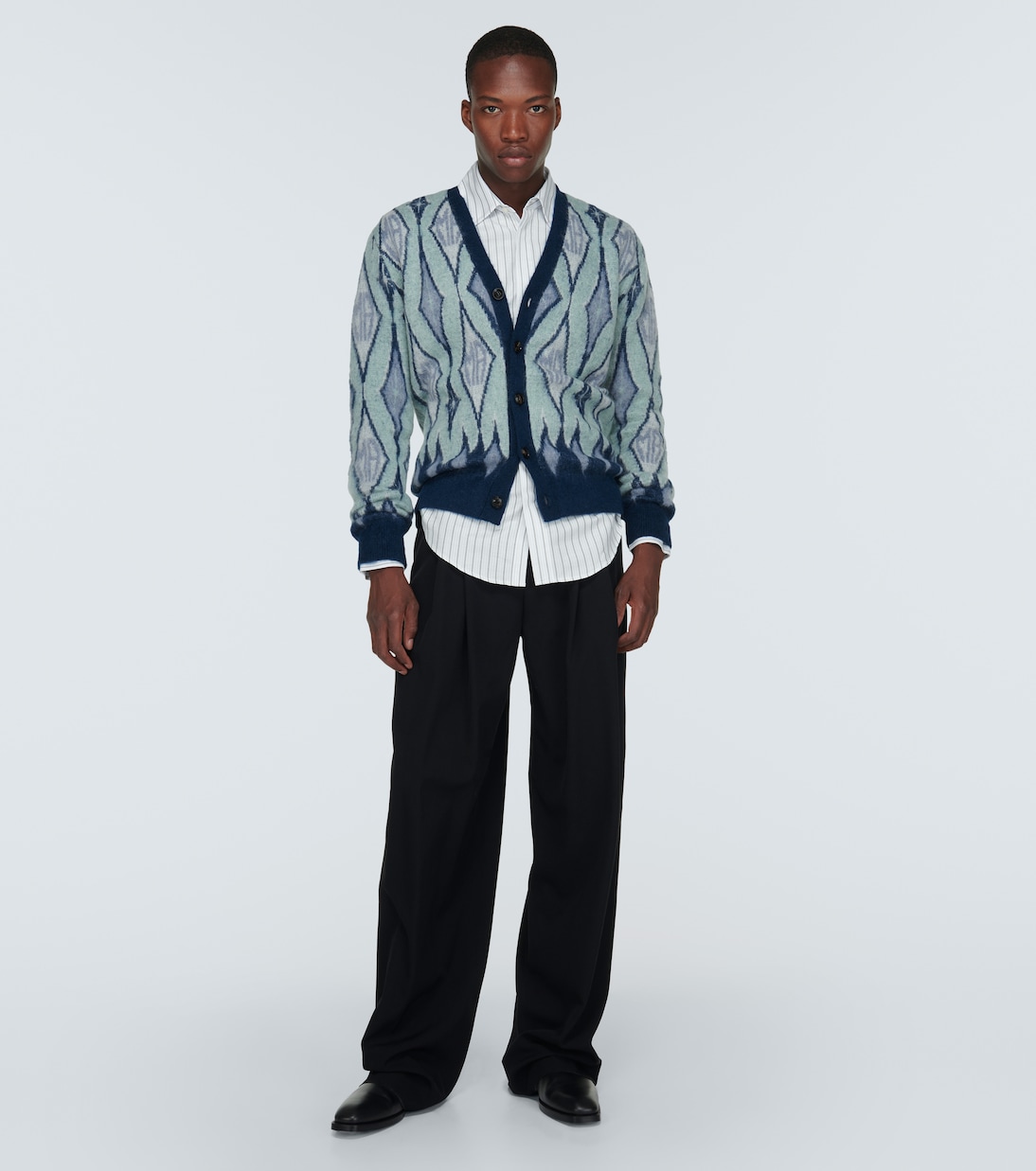 Argyle mohair-blend cardigan | Amiri