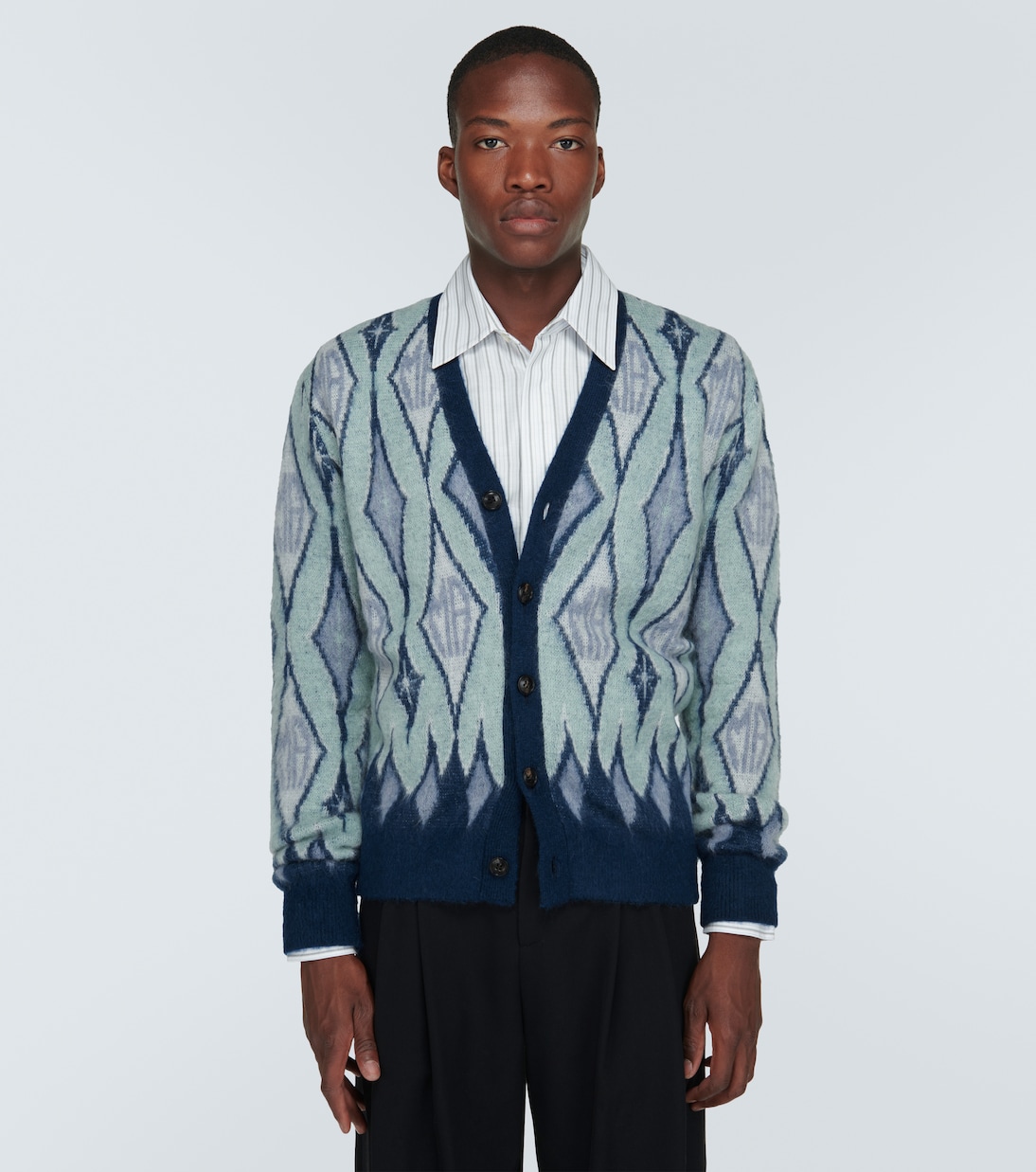 Argyle mohair-blend cardigan | Amiri