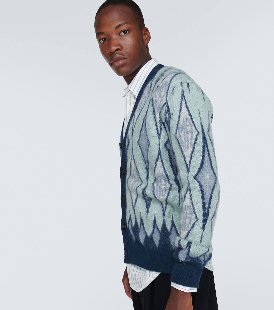 Argyle mohair-blend cardigan | Amiri