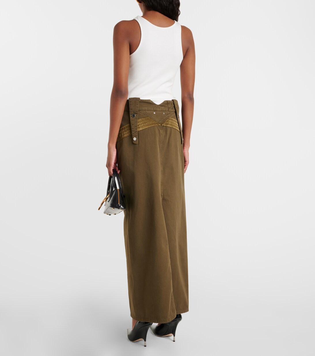 Denim cargo maxi skirt  | Blumarine