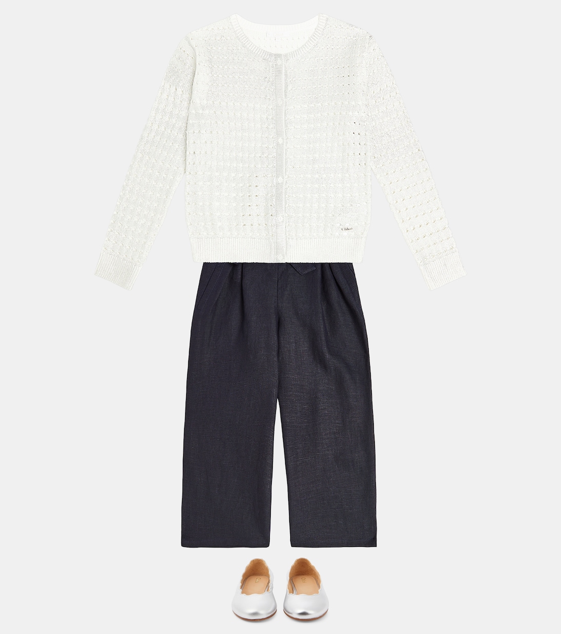 Cardigan en coton métallisé | Chloé Kids