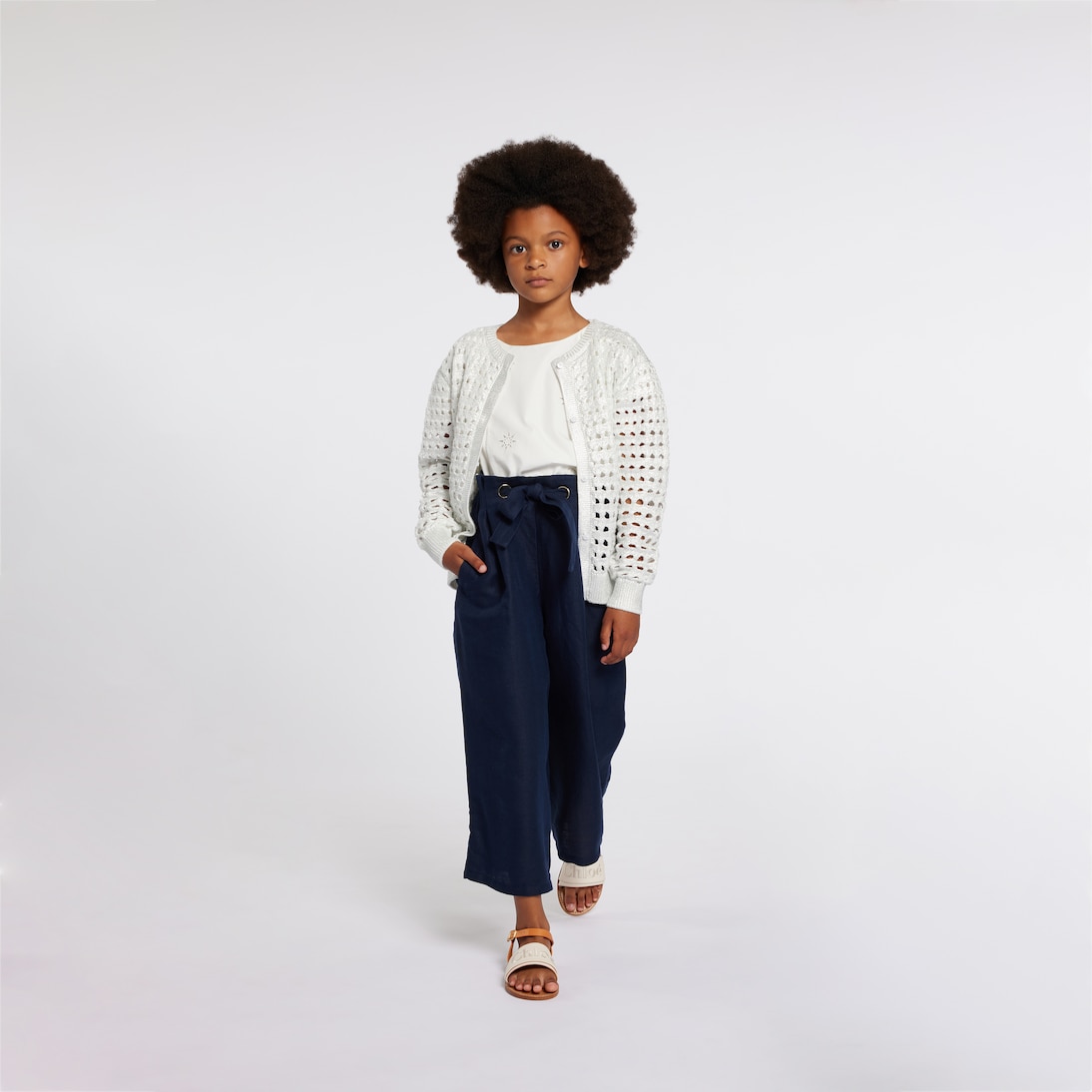 Cardigan en coton métallisé | Chloé Kids