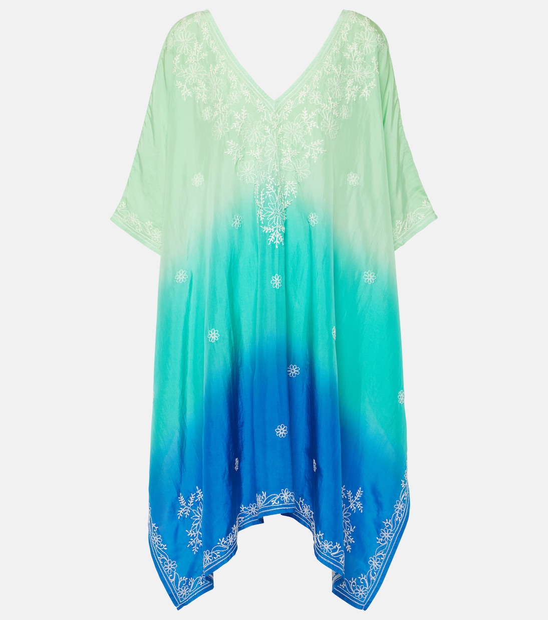 Embroidered ombré silk kaftan | Juliet Dunn
