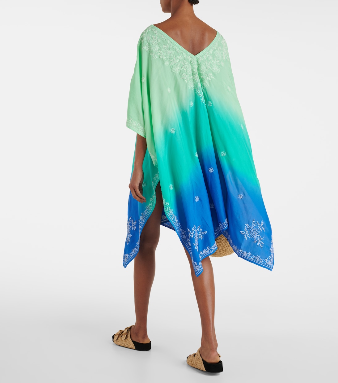 Embroidered ombré silk kaftan | Juliet Dunn