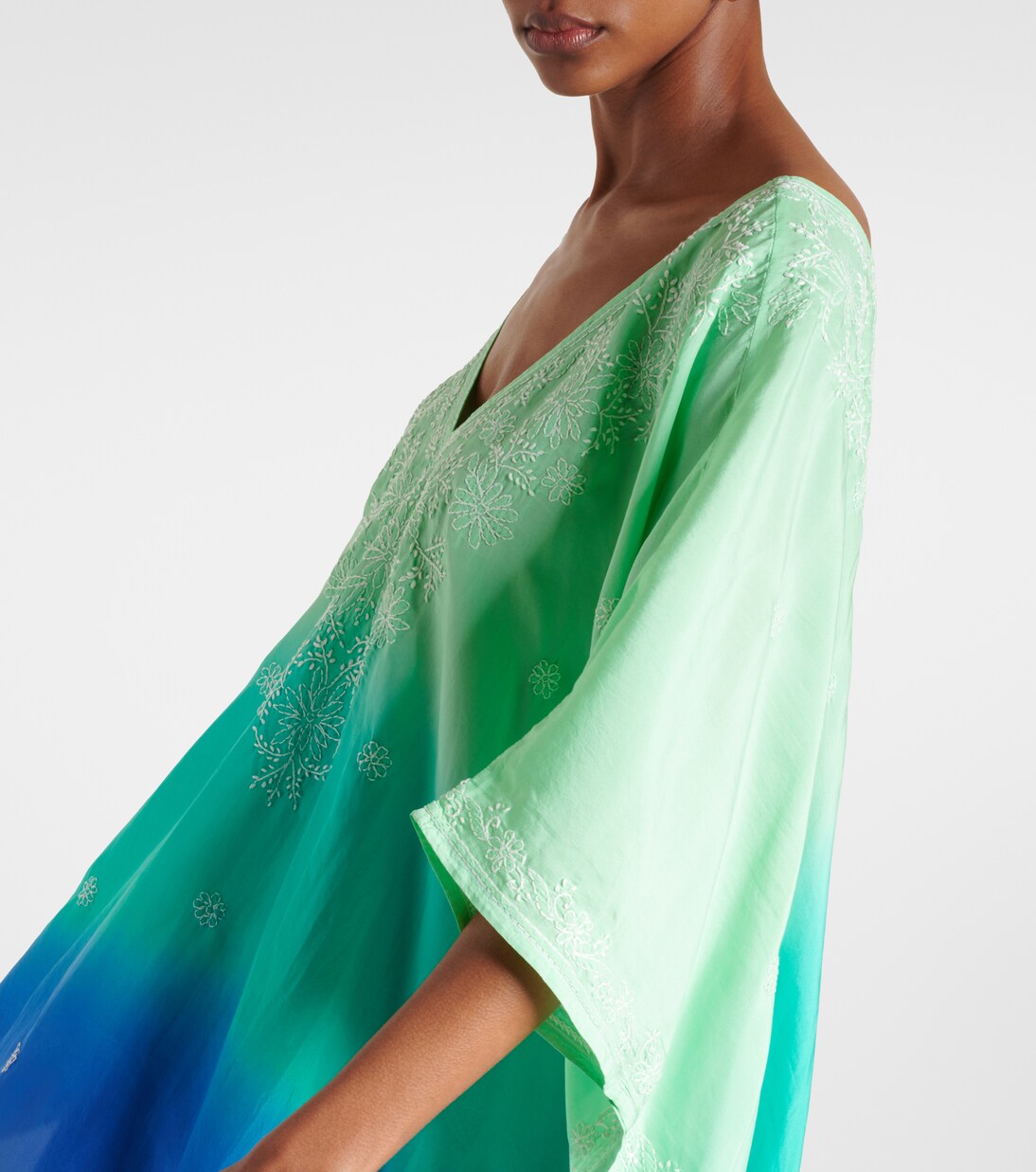 Embroidered ombré silk kaftan | Juliet Dunn