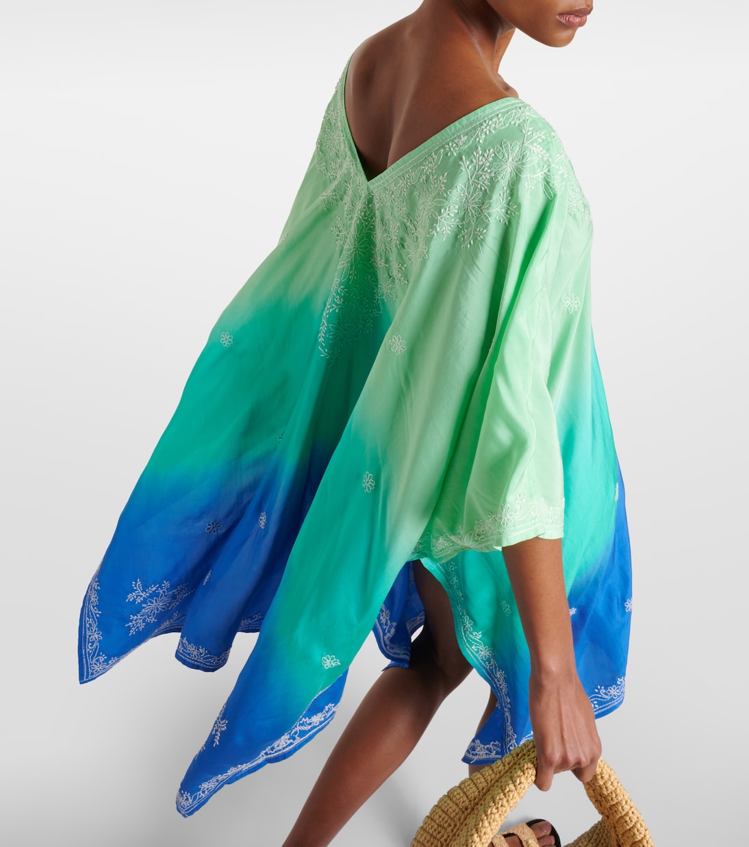 Embroidered ombré silk kaftan | Juliet Dunn