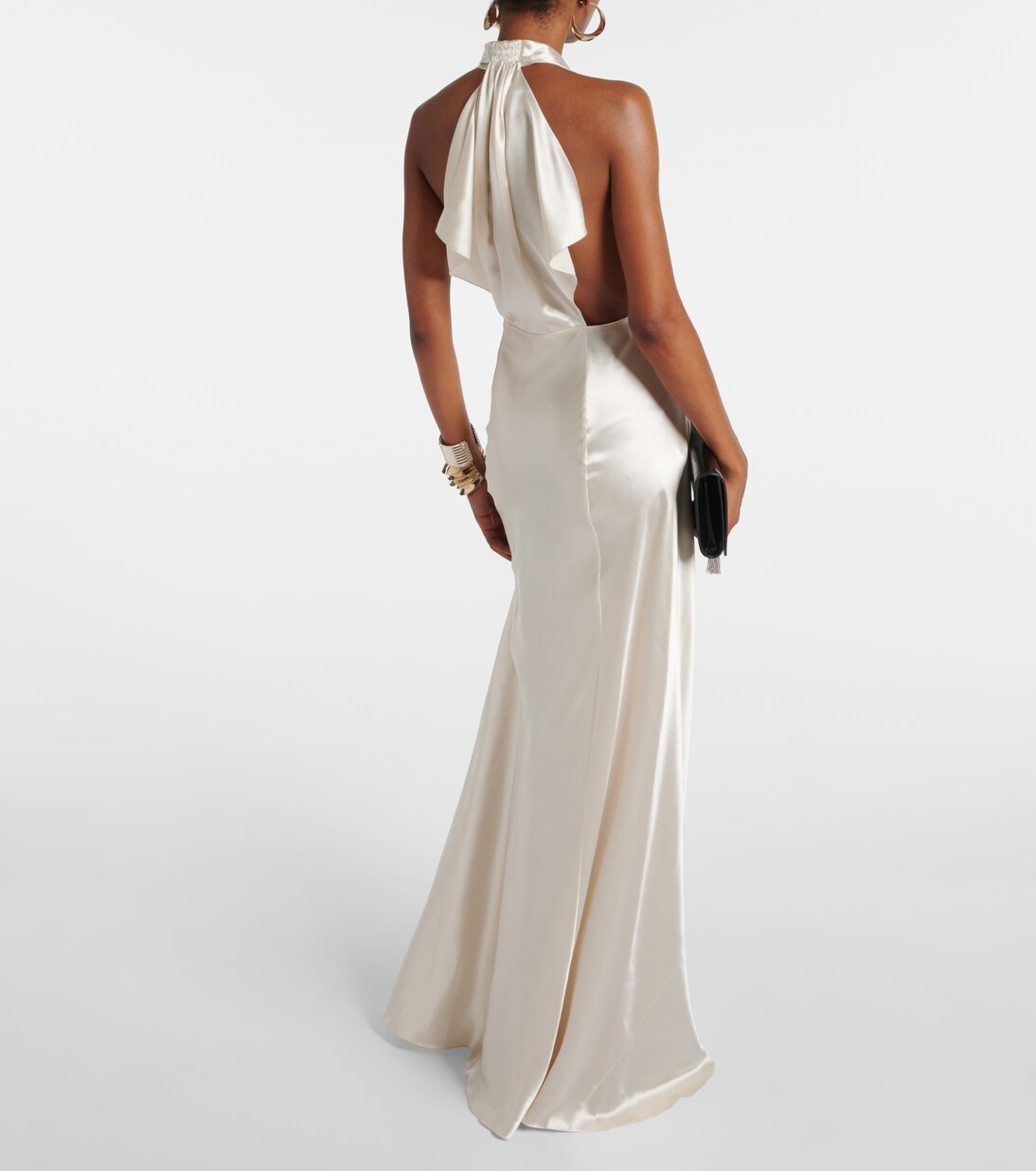 Halterneck satin gown | Saint Laurent