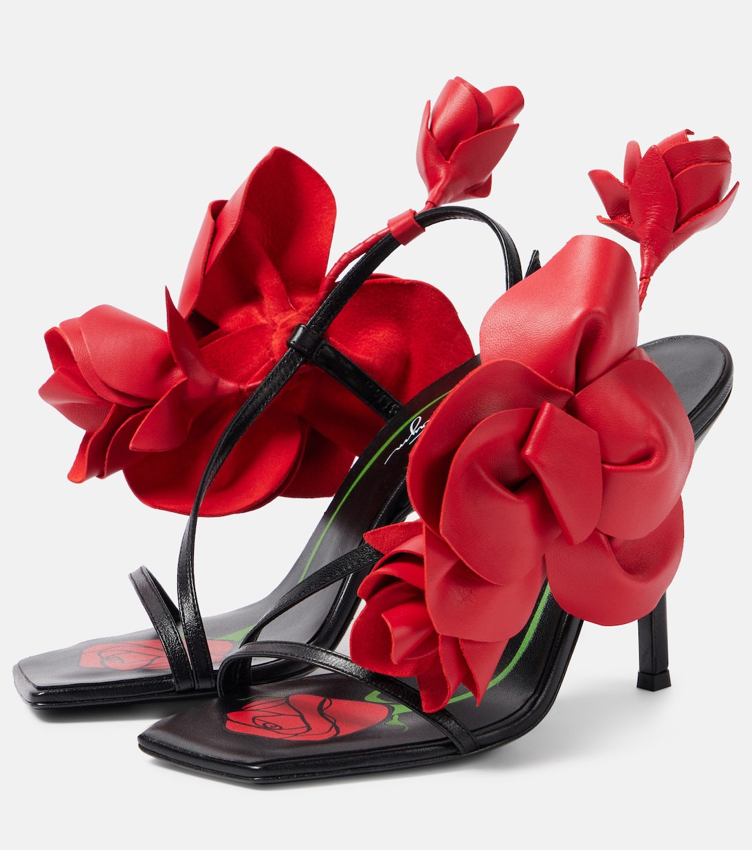 Verzierte Slingback-Sandalen aus Leder | Magda Butrym
