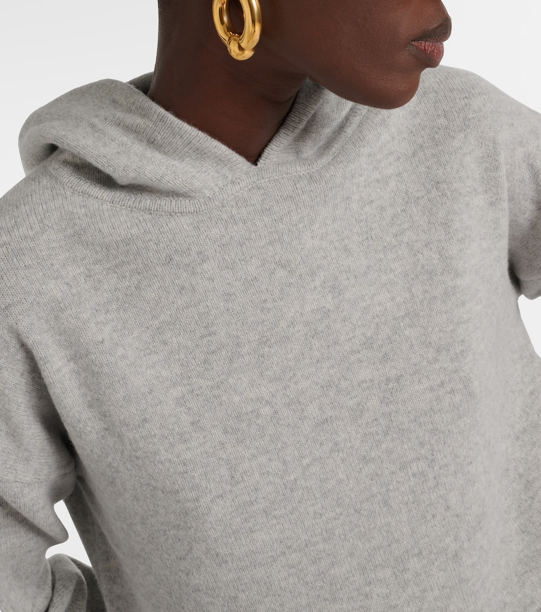 Cropped satin-trimmed wool hoodie | JW Anderson