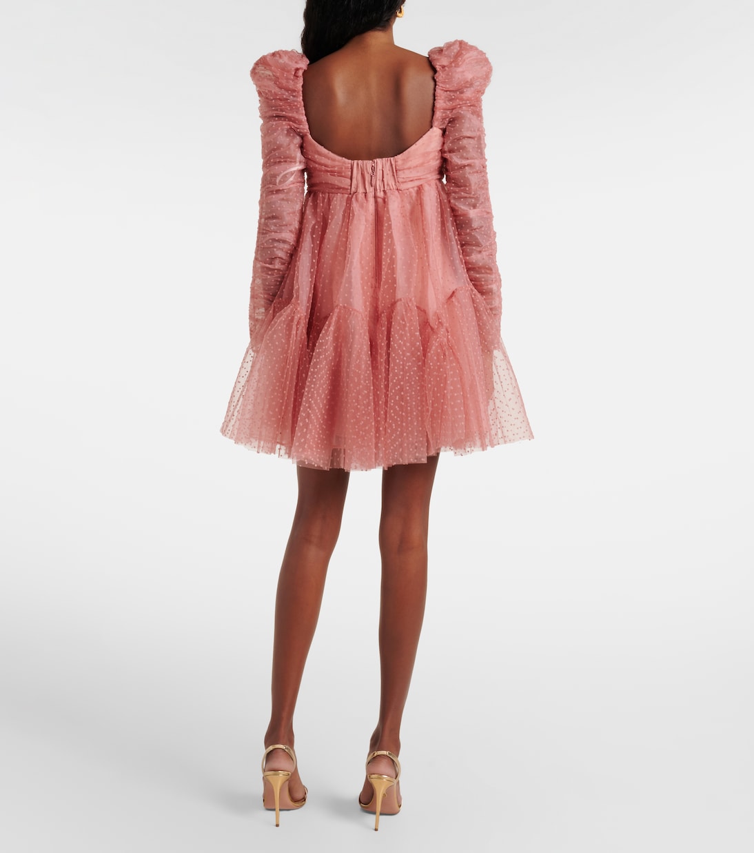 Ruched point d'esprit tulle minidress | Zimmermann