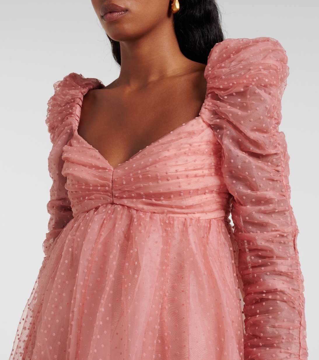 Ruched point d'esprit tulle minidress | Zimmermann