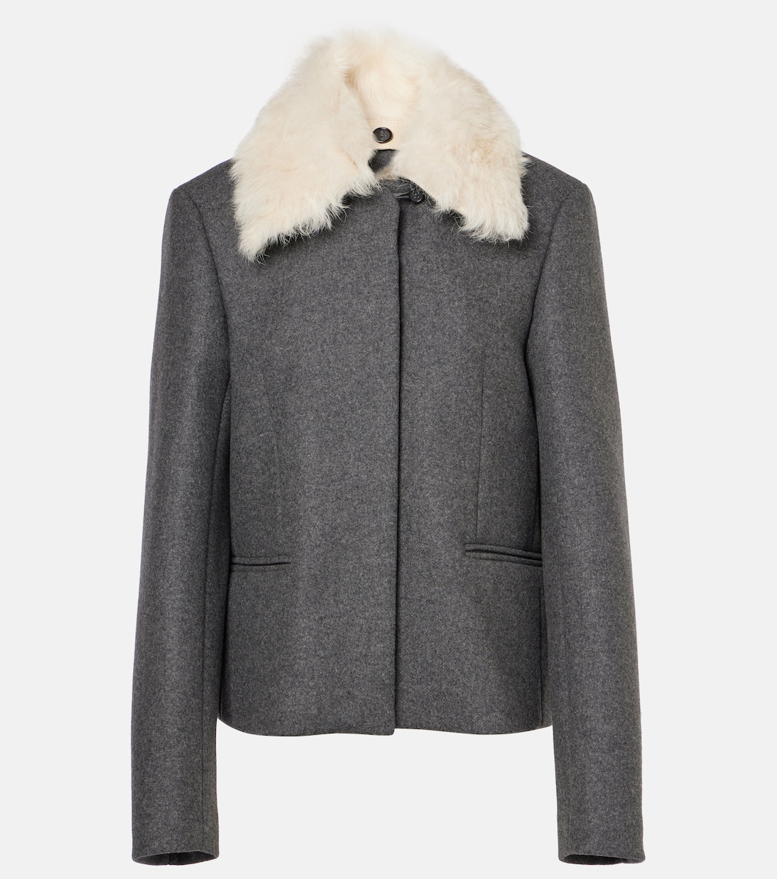 Jacke aus einem Wollgemisch mit Shearling | Toteme