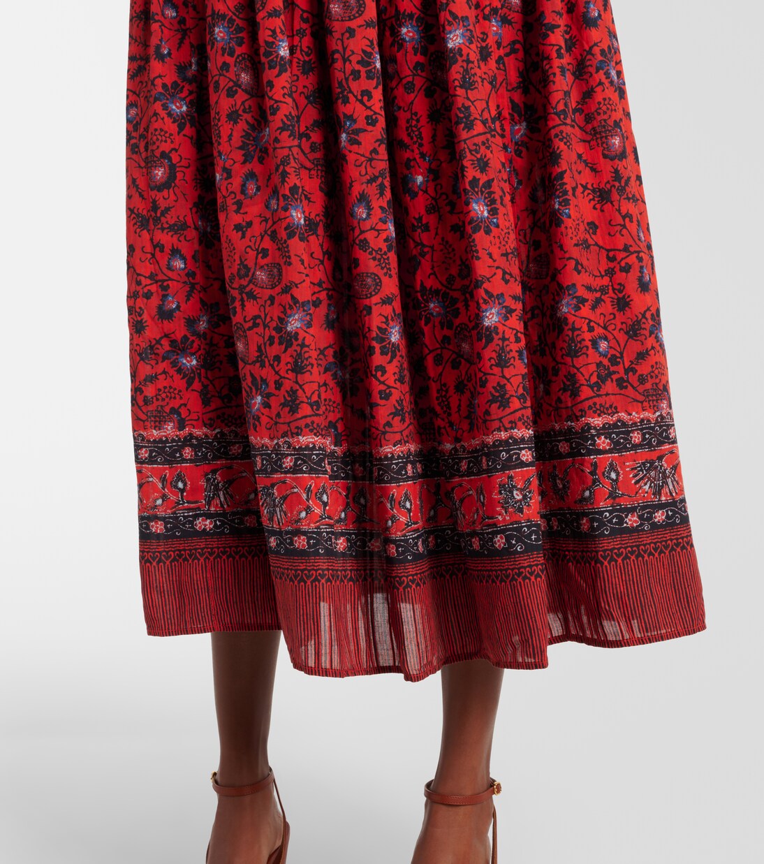 Robe midi Mona en coton mélangé à fleurs | Ulla Johnson