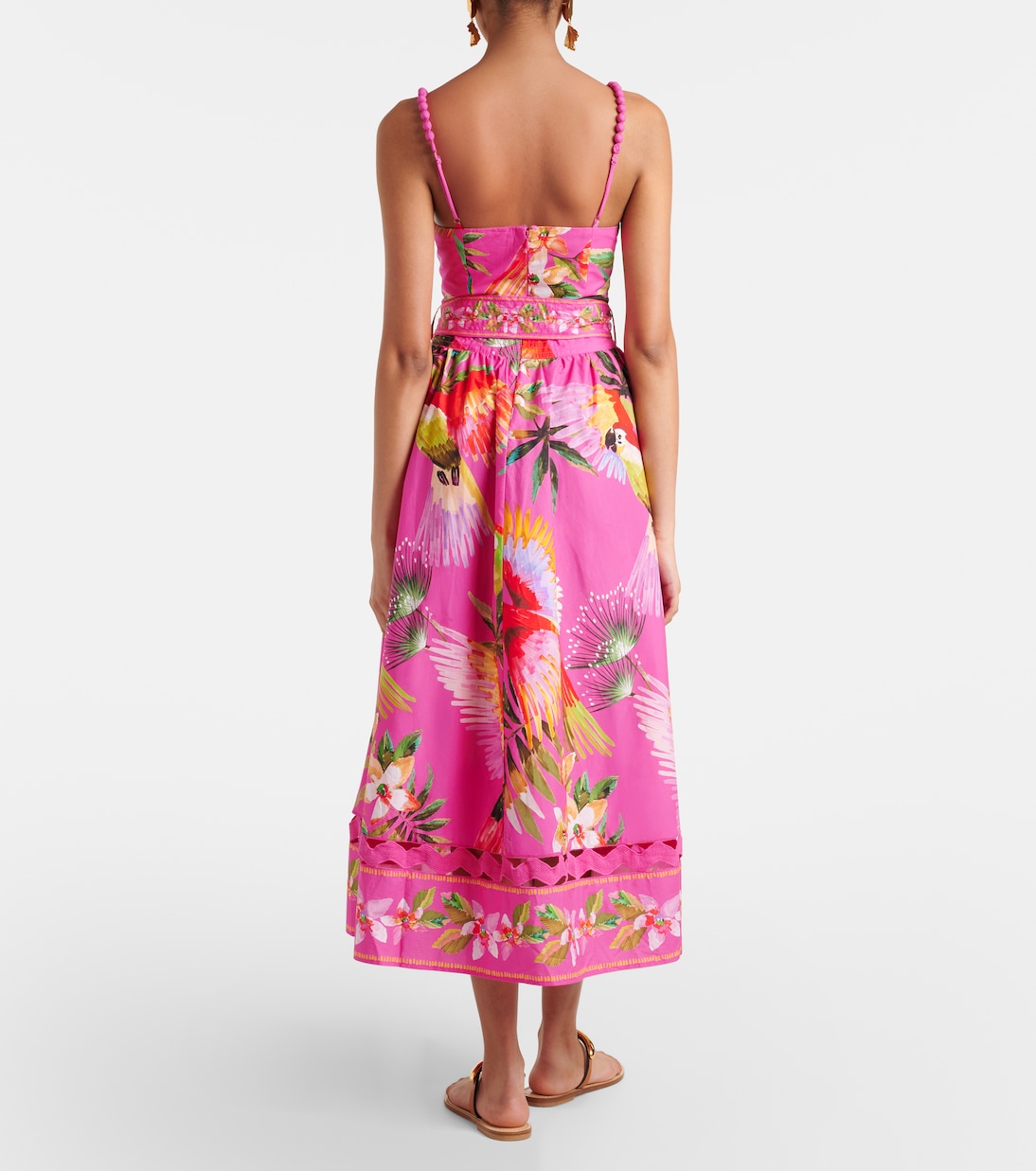 Bedrucktes Midikleid aus Baumwolle | Farm Rio