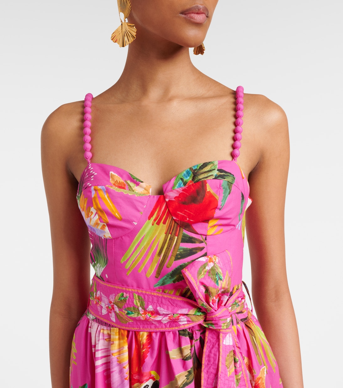 Bedrucktes Midikleid aus Baumwolle | Farm Rio