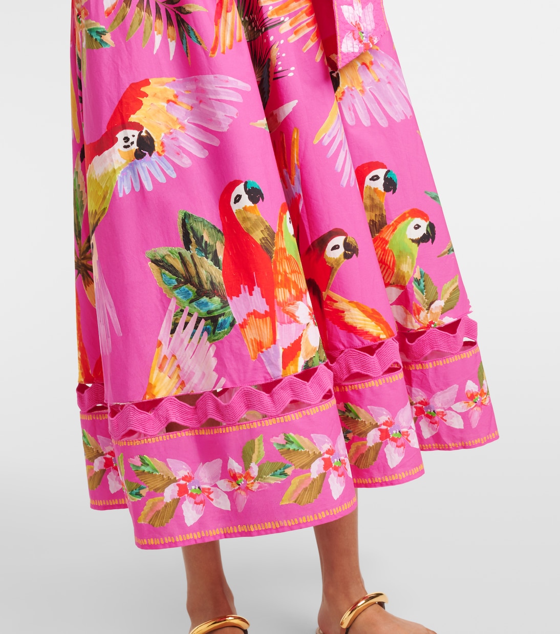 Bedrucktes Midikleid aus Baumwolle | Farm Rio