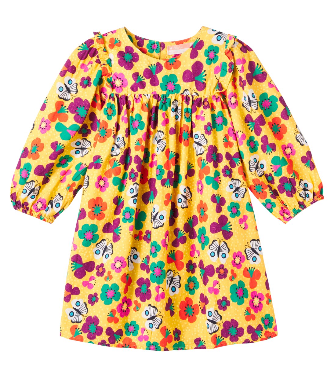 Printed ruffle-trimmed cotton dress | Fábula