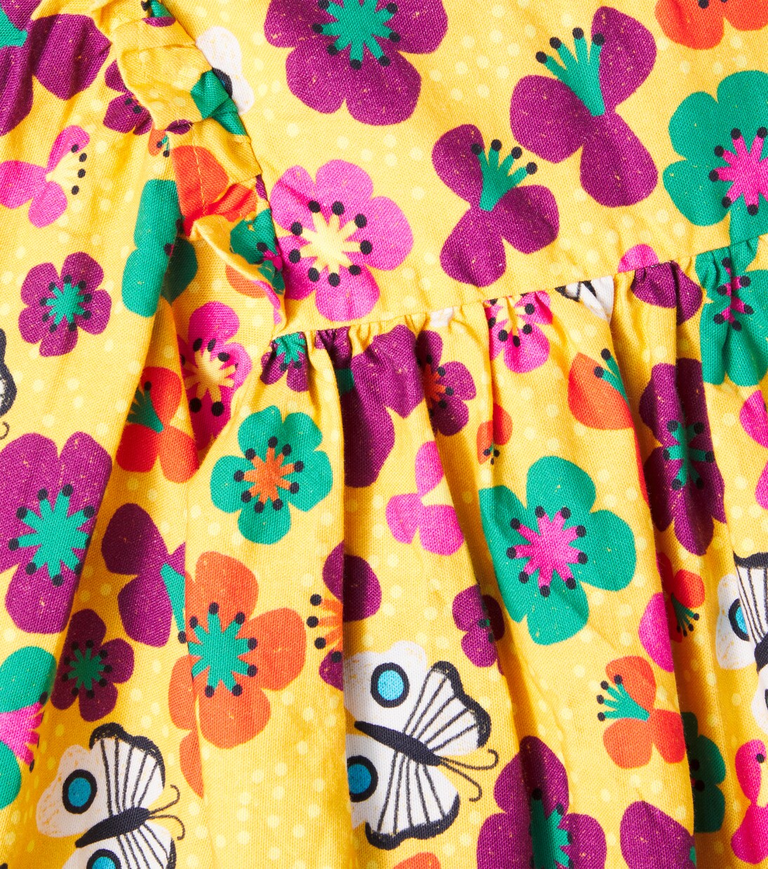 Printed ruffle-trimmed cotton dress | Fábula