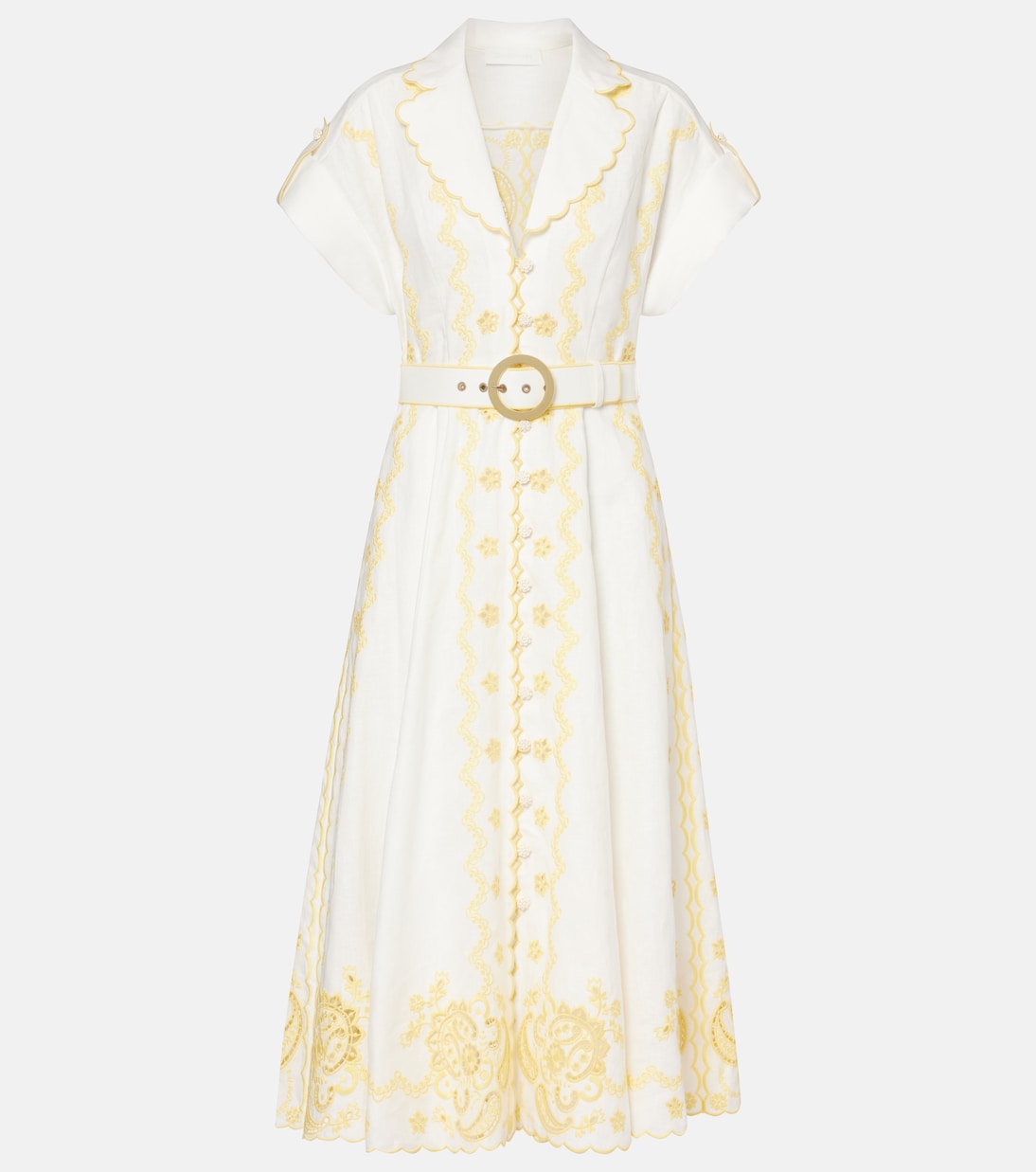Lucky embroidered linen midi dress | Zimmermann
