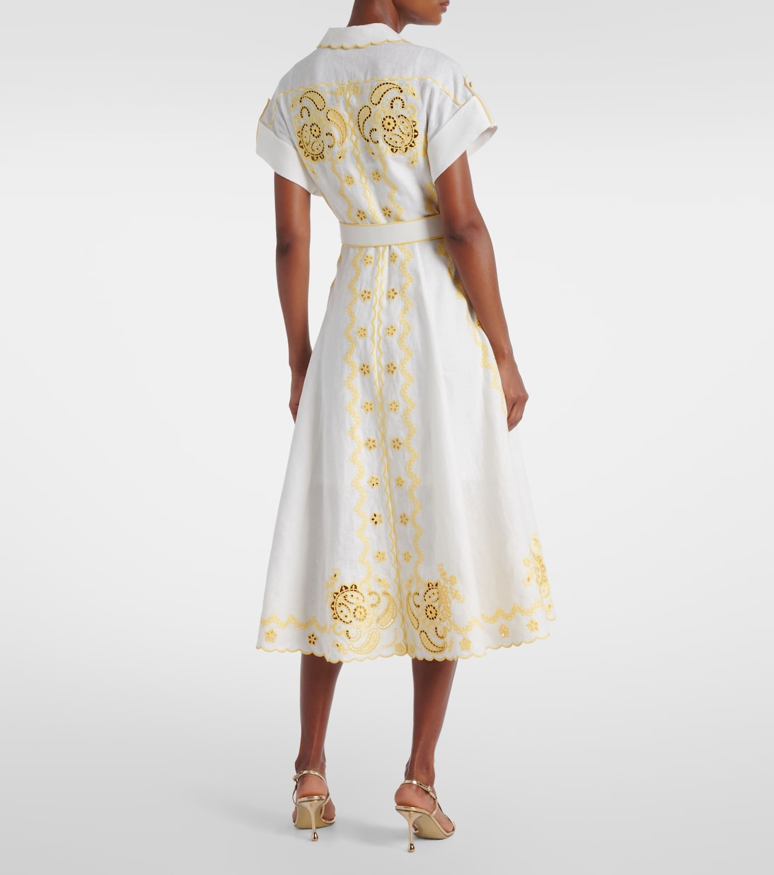 Lucky embroidered linen midi dress | Zimmermann