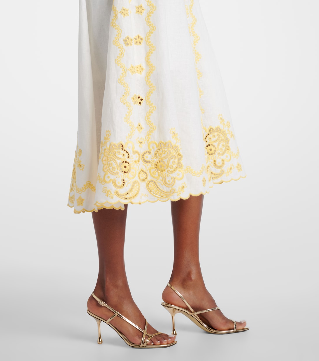 Lucky embroidered linen midi dress | Zimmermann