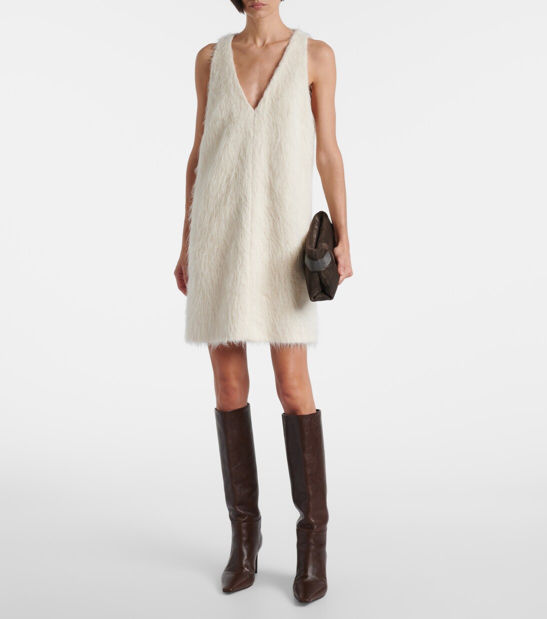 Alpaca-blend minidress | Brunello Cucinelli