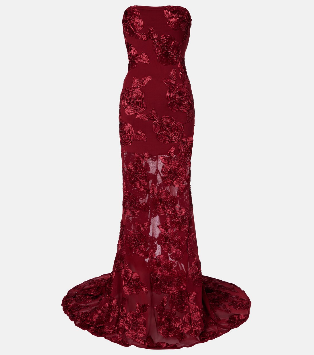 Robe longue en résille à fleurs | Rotate