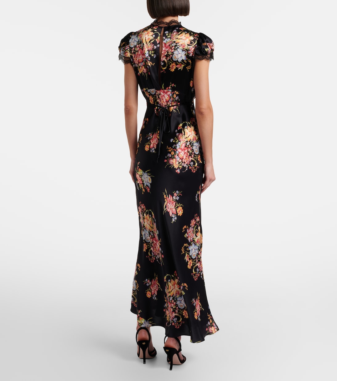 Midikleid aus Seide mit Spitze | Rodarte