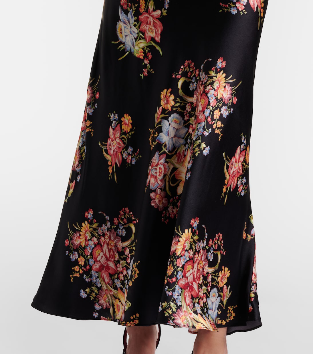 Midikleid aus Seide mit Spitze | Rodarte