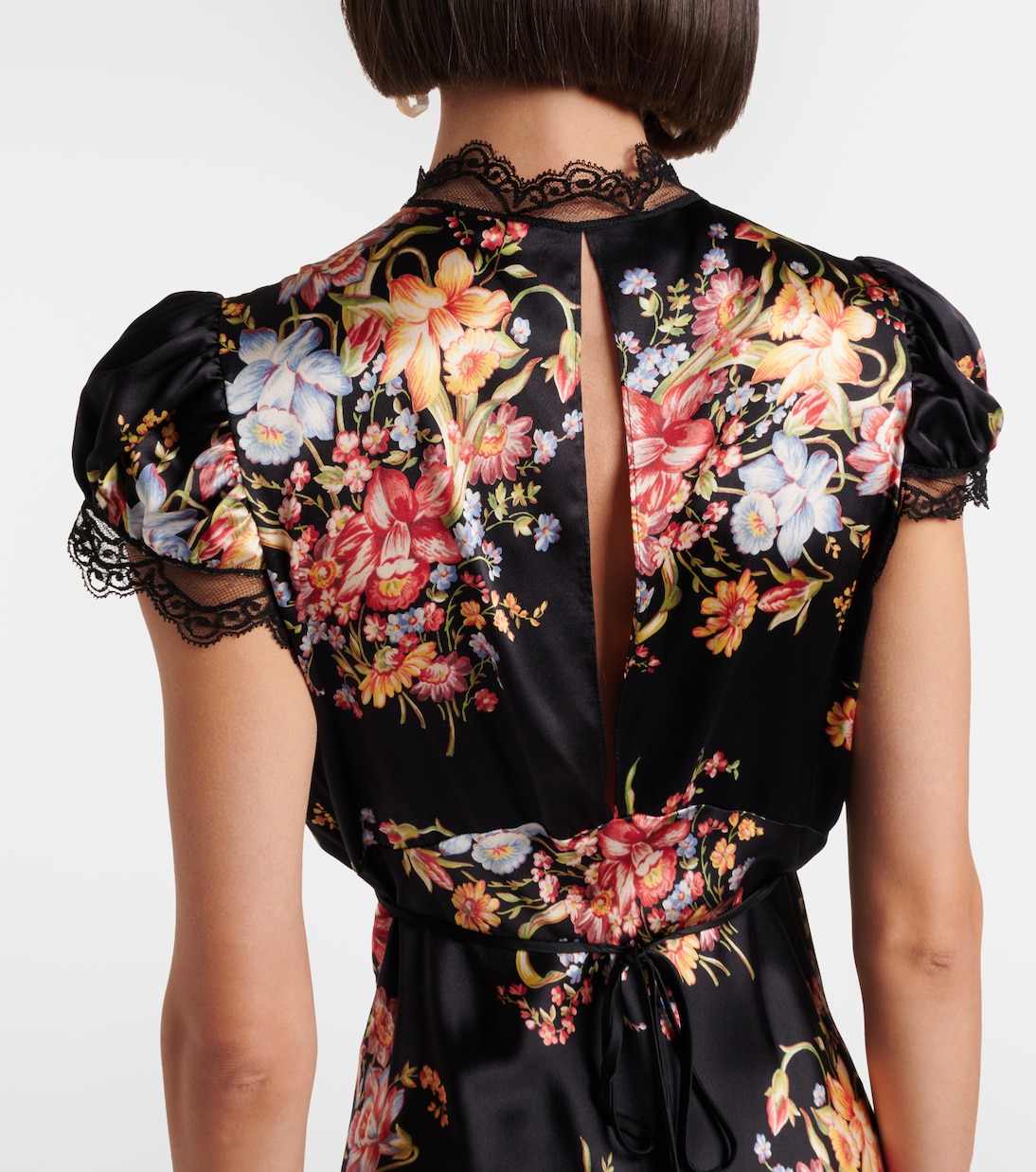 Midikleid aus Seide mit Spitze | Rodarte