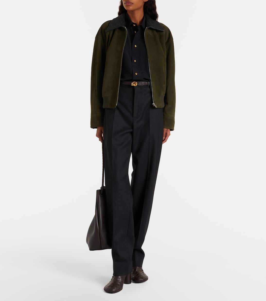 Intrecciato suede blouson jacket | Bottega Veneta