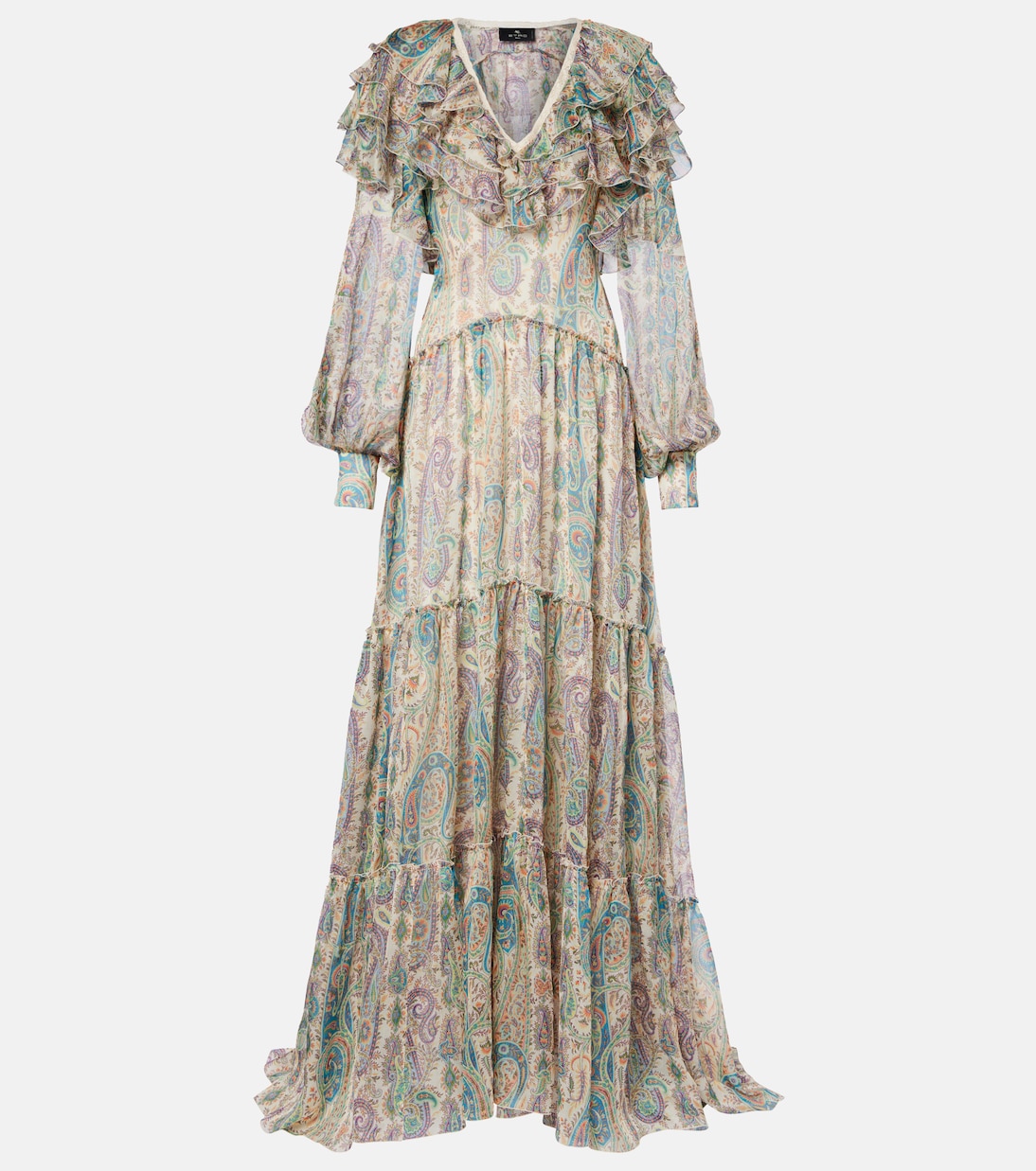 Robe aus Seiden-Georgette mit Spitze | Etro